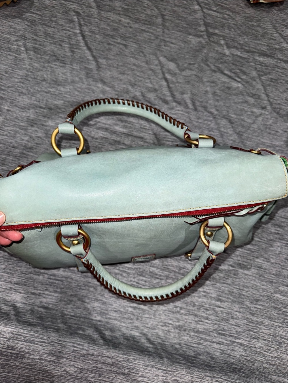 Dooney & Bourke Ultra Rare Light Blue Florentine Satchel - Picture 9 of 10